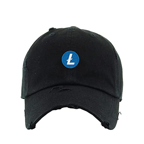 Litecoin Vintage Baseball Cap Embroidered Cotton Adjustable Distressed Dad Hat