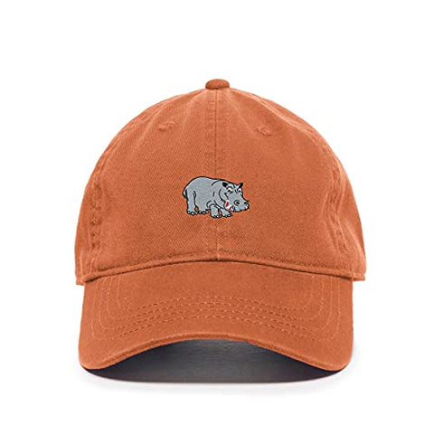 Hippopotamus Baseball Cap Embroidered Cotton Adjustable Dad Hat