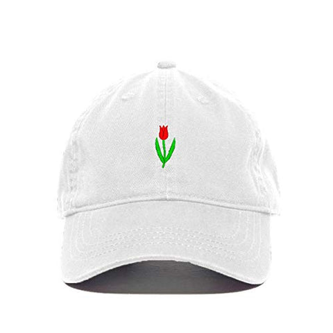 Tulip Flower Baseball Cap Embroidered Cotton Adjustable Dad Hat