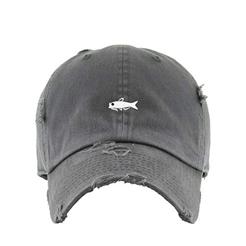 Catfish Vintage Baseball Cap Embroidered Cotton Adjustable Distressed Dad Hat