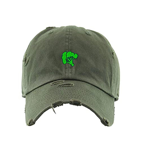 Broccoli Vintage Baseball Cap Embroidered Cotton Adjustable Distressed Dad Hat