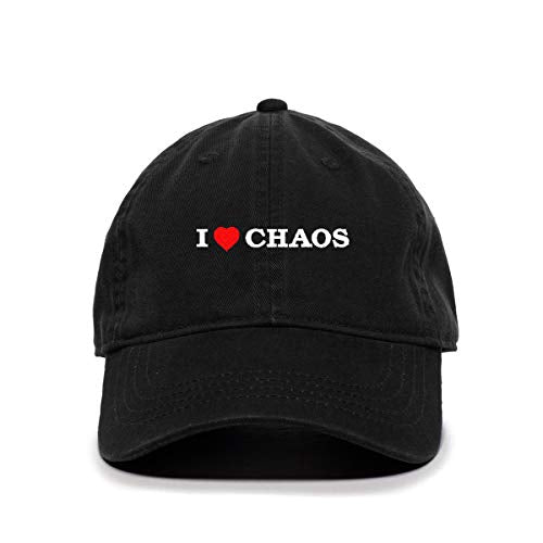 I Love Chaos Baseball Cap Embroidered Cotton Adjustable Dad Hat