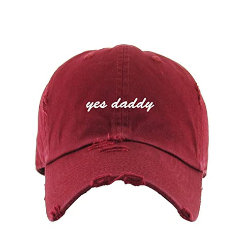 Yes Daddy Vintage Baseball Cap Embroidered Cotton Adjustable Distressed Dad Hat