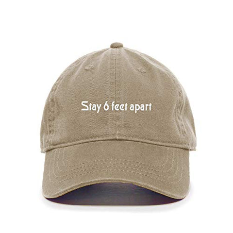 Stay 6 Feet Apart Baseball Cap Embroidered Cotton Adjustable Dad Hat