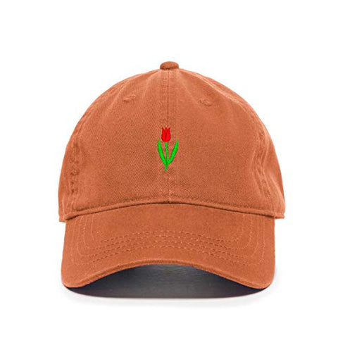 Tulip Flower Baseball Cap Embroidered Cotton Adjustable Dad Hat