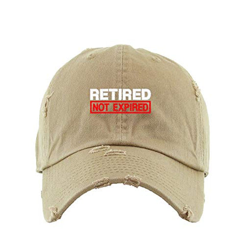 Retired Not Expired Vintage Baseball Cap Embroidered Cotton Adjustable Distressed Dad Hat