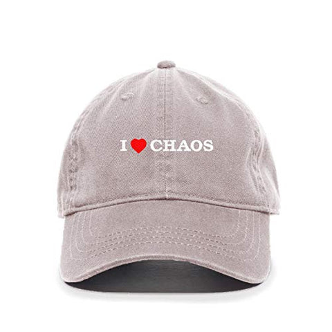 I Love Chaos Baseball Cap Embroidered Cotton Adjustable Dad Hat