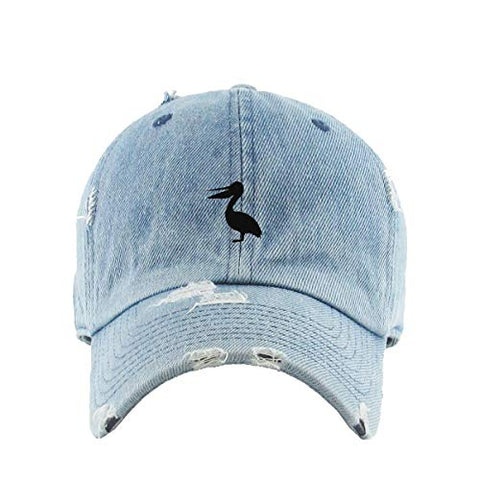 Pelican Vintage Baseball Cap Embroidered Cotton Adjustable Distressed Dad Hat