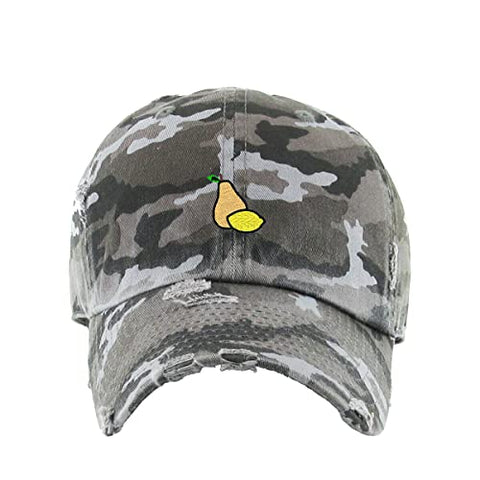 Pear Lemon Vintage Baseball Cap Embroidered Cotton Adjustable Distressed Dad Hat