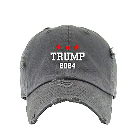 Trump 2024 Vintage Baseball Cap Embroidered Cotton Adjustable Distressed Dad Hat