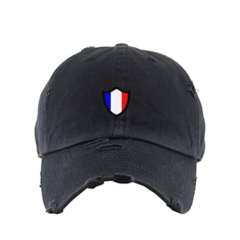 France French Flag Vintage Baseball Cap Embroidered Cotton Adjustable Distressed Dad Hat