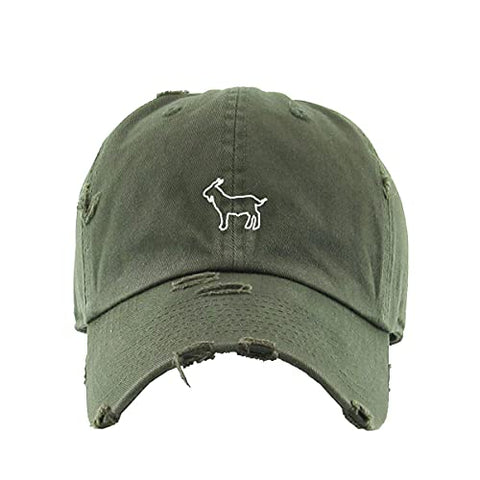 Goat Vintage Baseball Cap Embroidered Cotton Adjustable Distressed Dad Hat