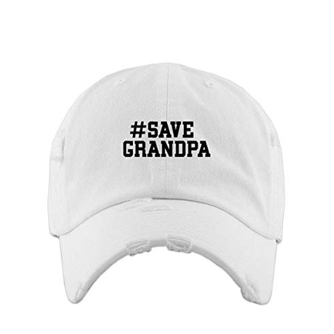 Save Grandpa Vintage Baseball Cap Embroidered Cotton Adjustable Distressed Dad Hat