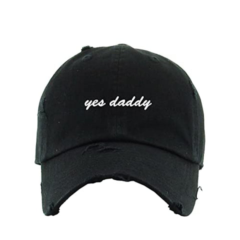 Yes Daddy Vintage Baseball Cap Embroidered Cotton Adjustable Distressed Dad Hat