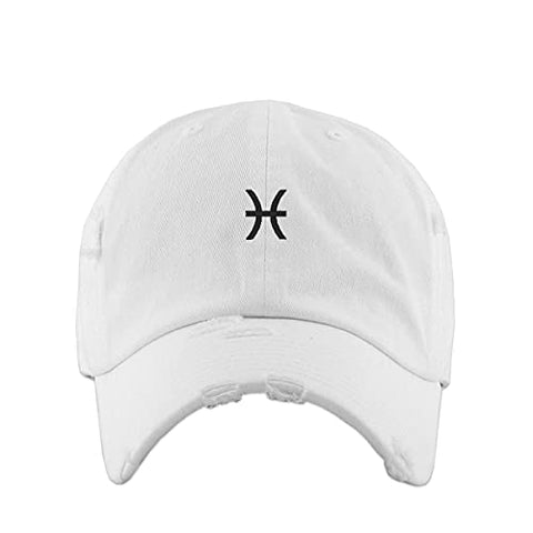 Pisces Zodiac Vintage Baseball Cap Embroidered Cotton Adjustable Distressed Dad Hat