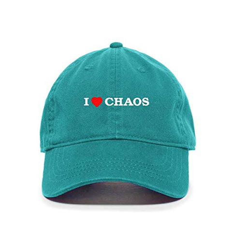 I Love Chaos Baseball Cap Embroidered Cotton Adjustable Dad Hat