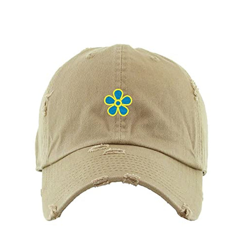 Forget Me Not Masonic Flower Vintage Baseball Cap Embroidered Cotton Adjustable Distressed Dad Hat