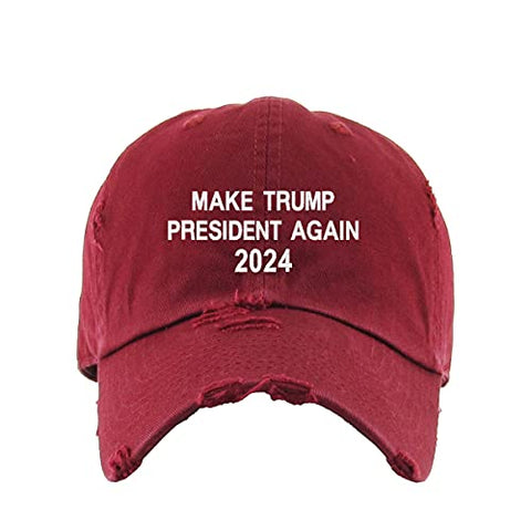 Make Trump President Again 2024 Vintage Baseball Cap Embroidered Cotton Adjustable Distressed Dad Hat