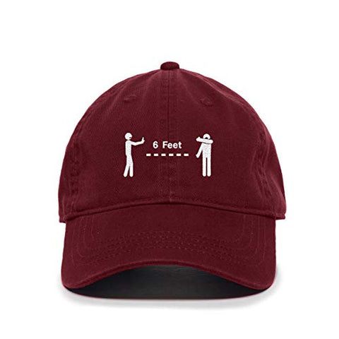 Social Distancing 6 Feet Baseball Cap Embroidered Cotton Adjustable Dad Hat