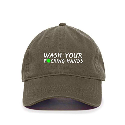 Wash Your Fucking Hands Baseball Cap Embroidered Cotton Adjustable Dad Hat