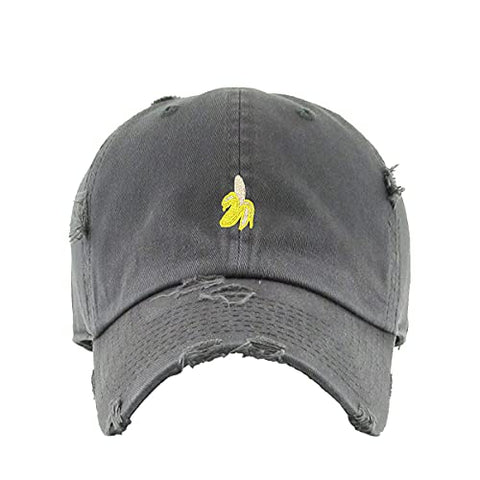 Peeled Banana Vintage Baseball Cap Embroidered Cotton Adjustable Distressed Dad Hat