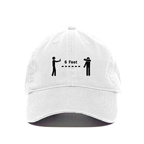 Social Distancing 6 Feet Baseball Cap Embroidered Cotton Adjustable Dad Hat