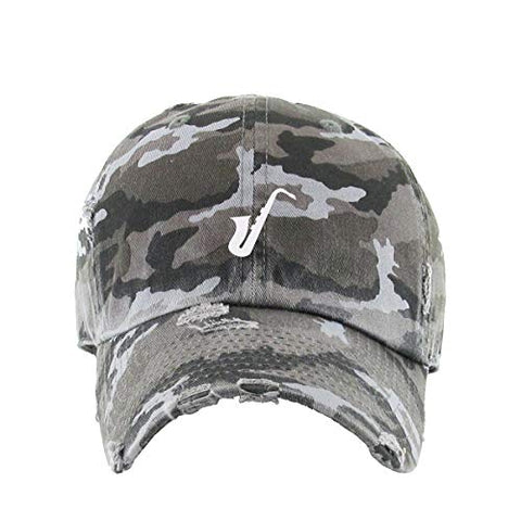 Saxophone Vintage Baseball Cap Embroidered Cotton Adjustable Distressed Dad Hat