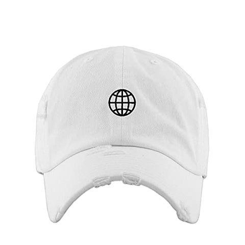 Globe Vintage Baseball Cap Embroidered Cotton Adjustable Distressed Dad Hat