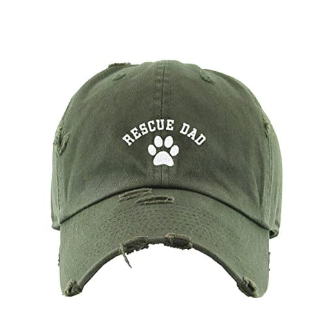 Rescue Dad Vintage Baseball Cap Embroidered Cotton Adjustable Distressed Dad Hat