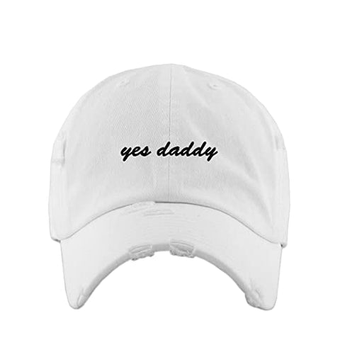 Yes Daddy Vintage Baseball Cap Embroidered Cotton Adjustable Distressed Dad Hat