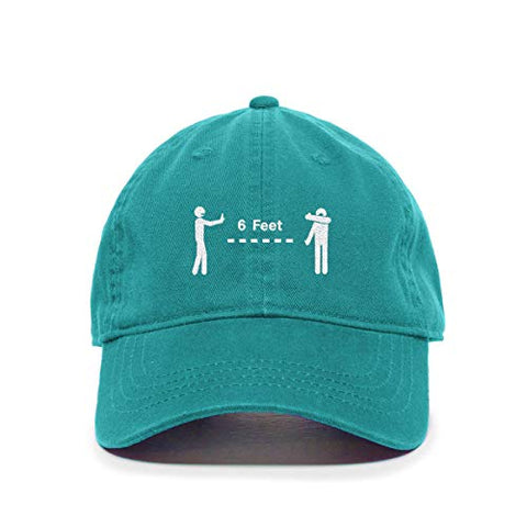 Social Distancing 6 Feet Baseball Cap Embroidered Cotton Adjustable Dad Hat