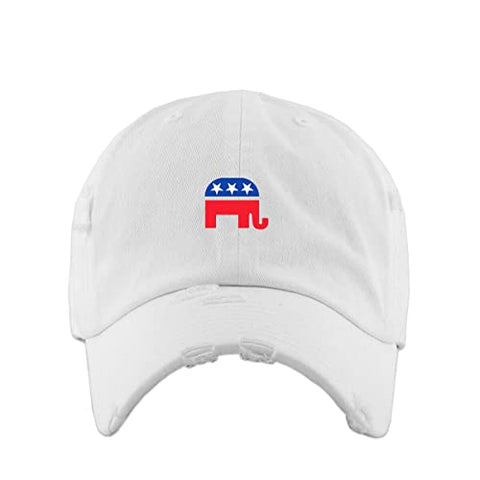 Republican Elephant Vintage Baseball Cap Embroidered Cotton Adjustable Distressed Dad Hat