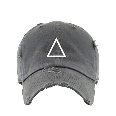 Triangle Korean Letter J Vintage Baseball Cap Embroidered Cotton Adjustable Distressed Dad Hat