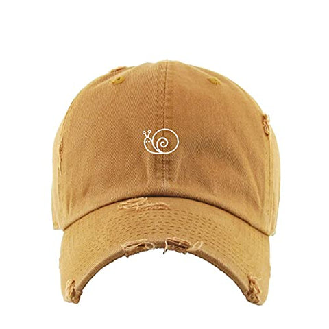 Snail Vintage Baseball Cap Embroidered Cotton Adjustable Distressed Dad Hat