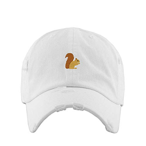 Squirrel Vintage Baseball Cap Embroidered Cotton Adjustable Distressed Dad Hat