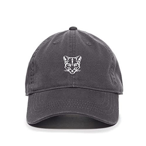 Cougar Head Baseball Cap Embroidered Cotton Adjustable Dad Hat