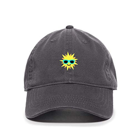 Sun with Sunglasses Baseball Cap Embroidered Cotton Adjustable Dad Hat