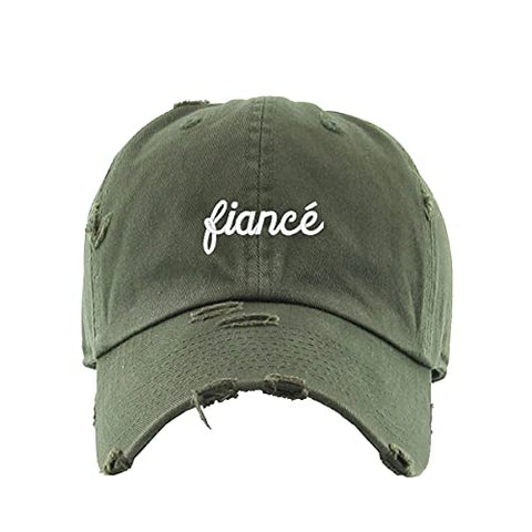 Fiance Vintage Baseball Cap Embroidered Cotton Adjustable Distressed Dad Hat