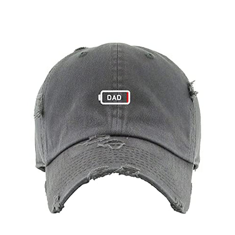 Dad Battery Dying Vintage Baseball Cap Embroidered Cotton Adjustable Distressed Dad Hat