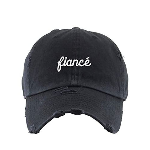 Fiance Vintage Baseball Cap Embroidered Cotton Adjustable Distressed Dad Hat