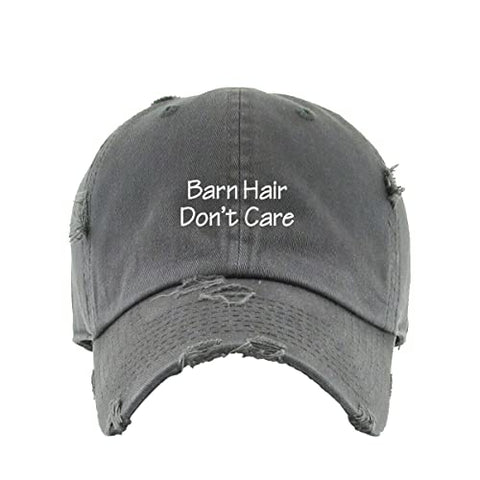 Barn Hair Don't Care Vintage Baseball Cap Embroidered Cotton Adjustable Distressed Dad Hat