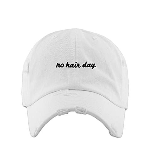 No Hair Day Vintage Baseball Cap Embroidered Cotton Adjustable Distressed Dad Hat