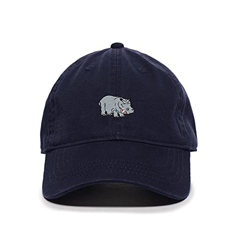Hippopotamus Baseball Cap Embroidered Cotton Adjustable Dad Hat
