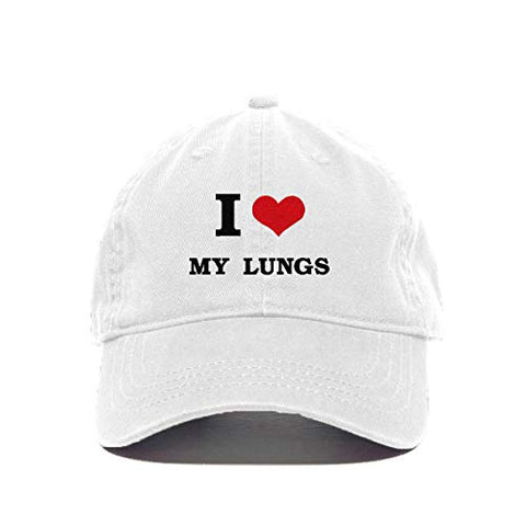 I Love My Lungs Baseball Cap Embroidered Cotton Adjustable Dad Hat