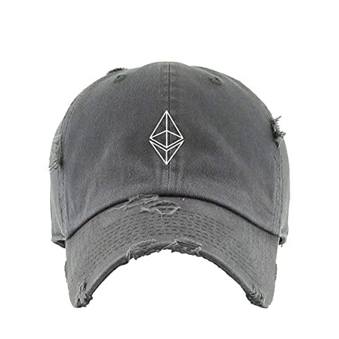 Ethereum Vintage Baseball Cap Embroidered Cotton Adjustable Distressed Dad Hat