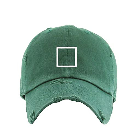 Square Korean Letter M Vintage Baseball Cap Embroidered Cotton Adjustable Distressed Dad Hat