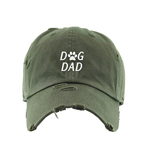 Dog Dad Vintage Baseball Cap Embroidered Cotton Adjustable Distressed Dad Hat