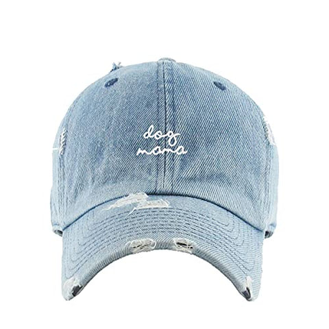 Dog Mama Vintage Baseball Cap Embroidered Cotton Adjustable Distressed Dad Hat