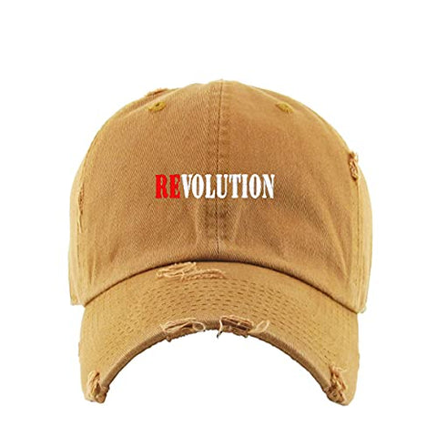 Revolution Vintage Baseball Cap Embroidered Cotton Adjustable Distressed Dad Hat