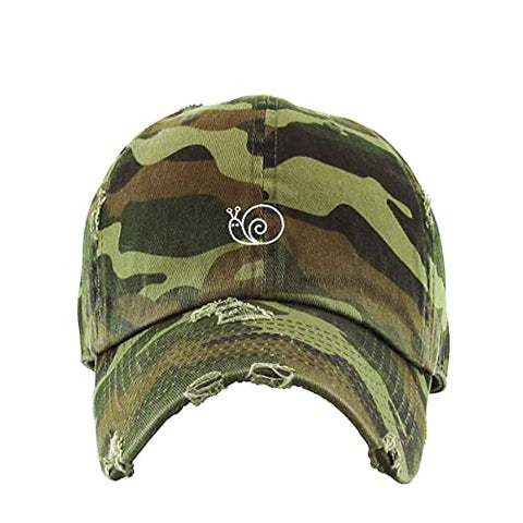 Snail Vintage Baseball Cap Embroidered Cotton Adjustable Distressed Dad Hat